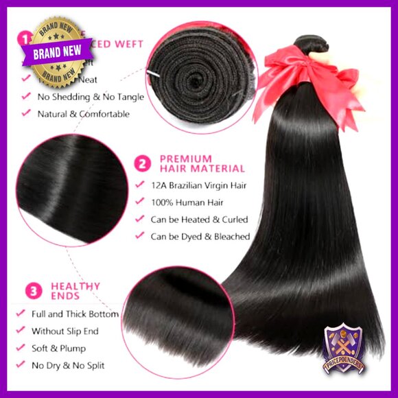 12A Brazilian Virgin Human Hair Bundles with 5x5 HD Lace Closure Extensions main image 7